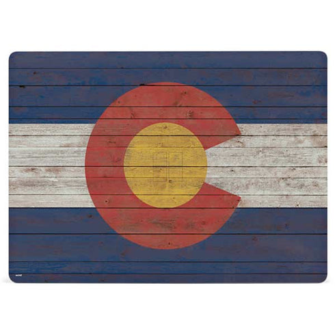 Colorado Flag Dark Wood Surface Laptop 2 Skin